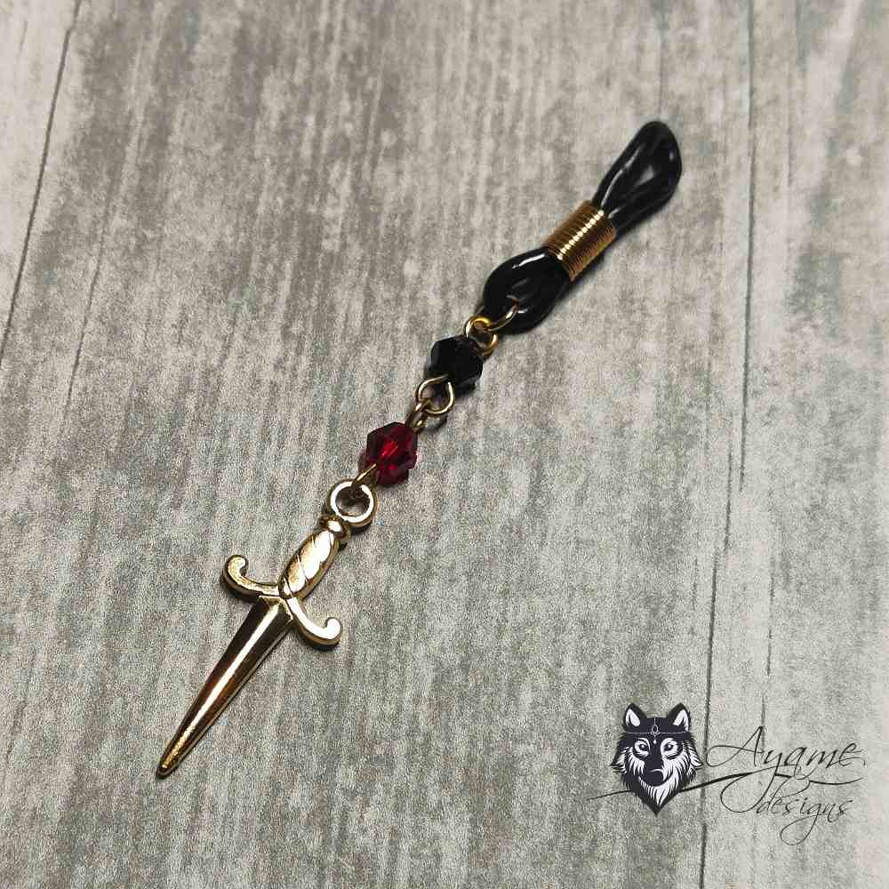 Ayame Designs - Dagger Stainless Steel Brillenhanger - Goudkleurig